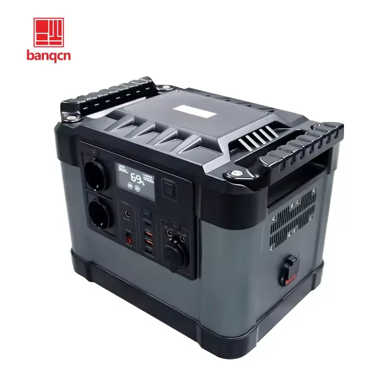 Banqcn Lifepo4 Battery Solar Power Generator 1200W Portable Power Station Outdoor Activities Fast Charging Home Camping System