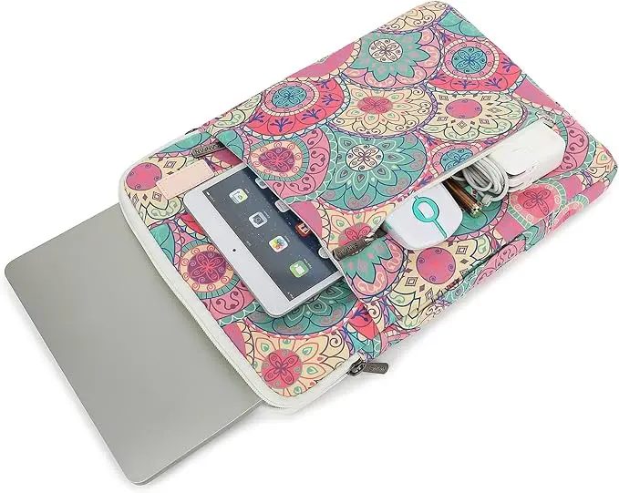 360° Protective Laptop Carrying Sleeve Case Bag with Multi Pockets and Handle Luggage Strap for Macbook Laptop