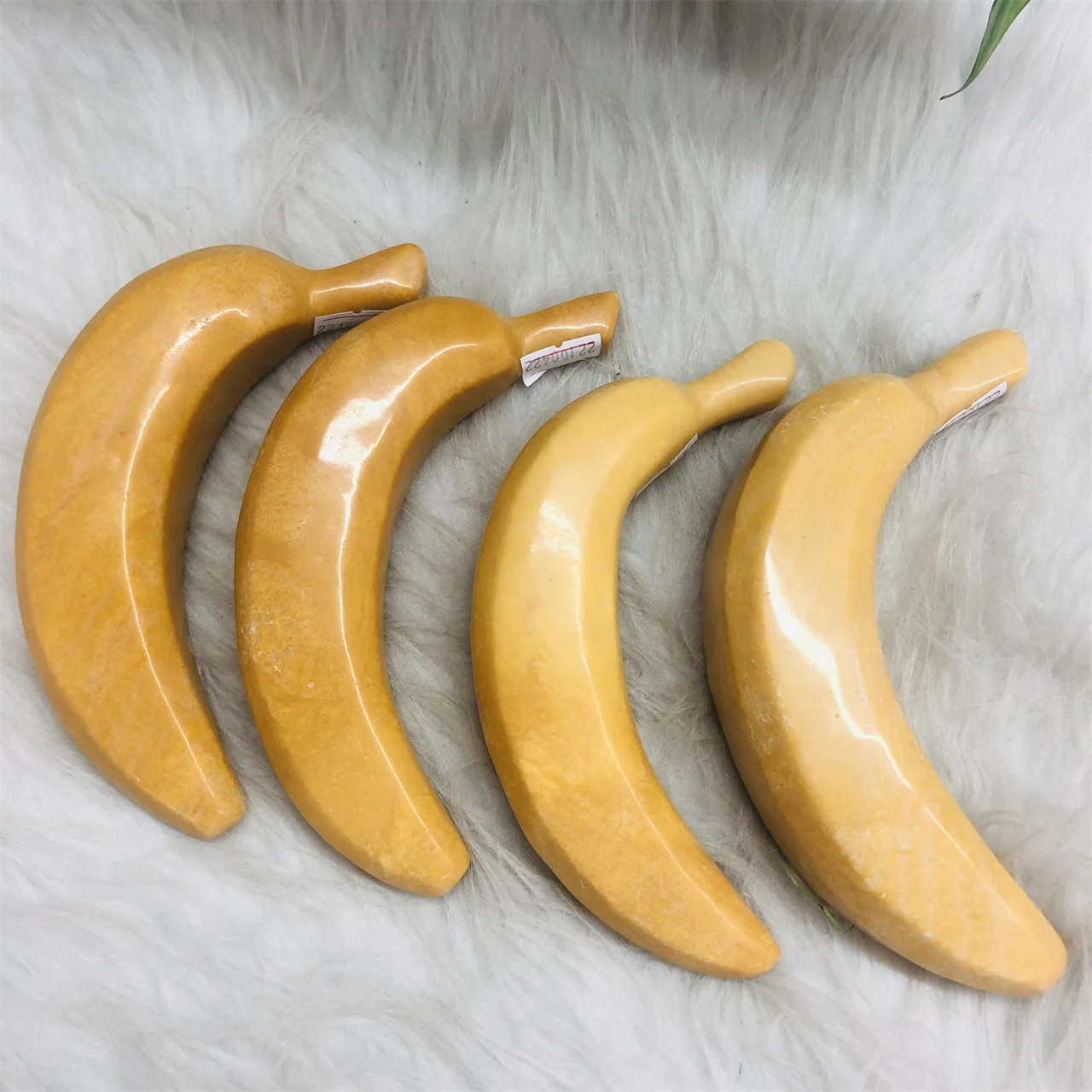 Polished Yellow Jade Banana Crystal Craft for Healing & Decor