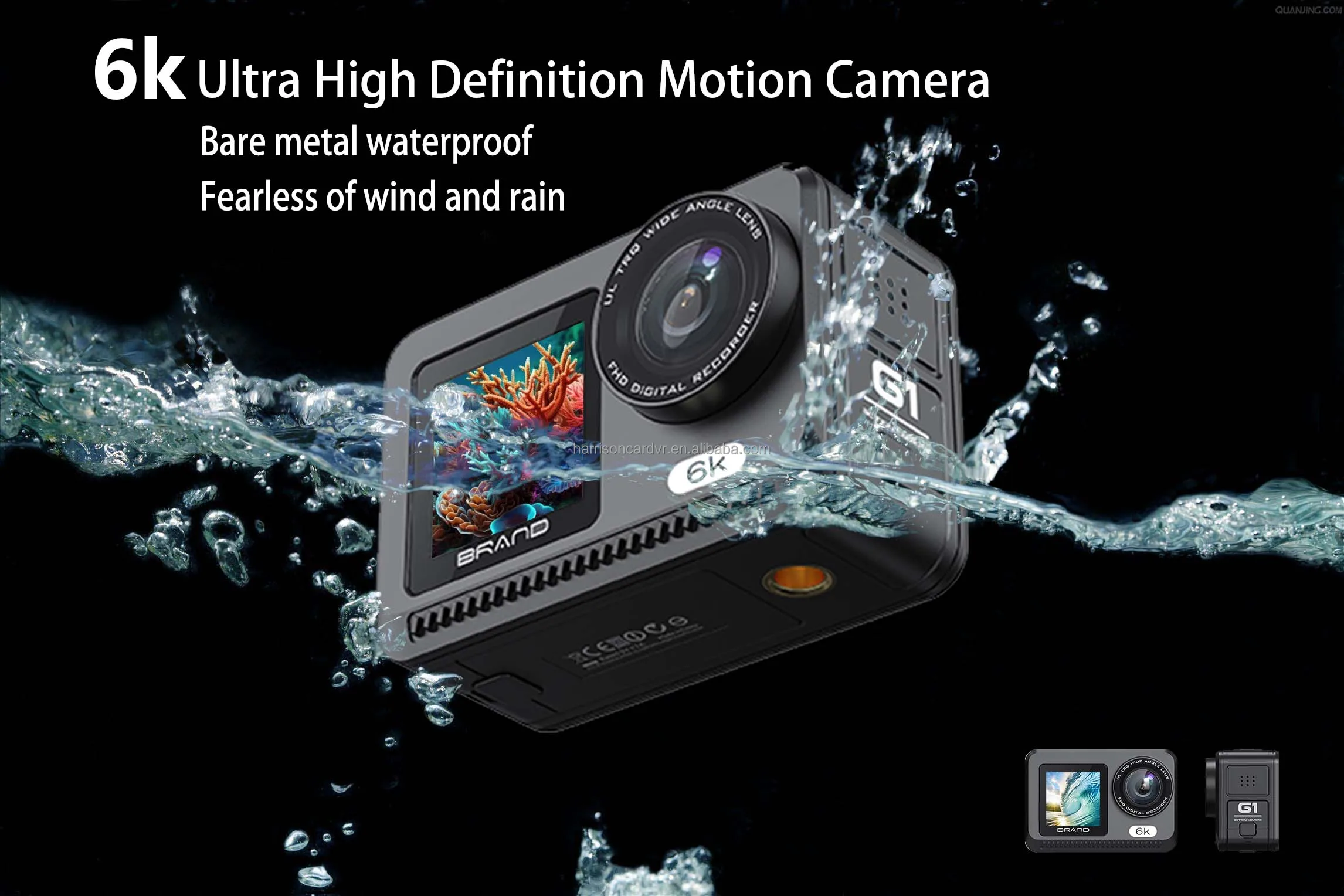 2024 New 6k Body Waterproof 20m Sports Action Camera Night Vision Eis