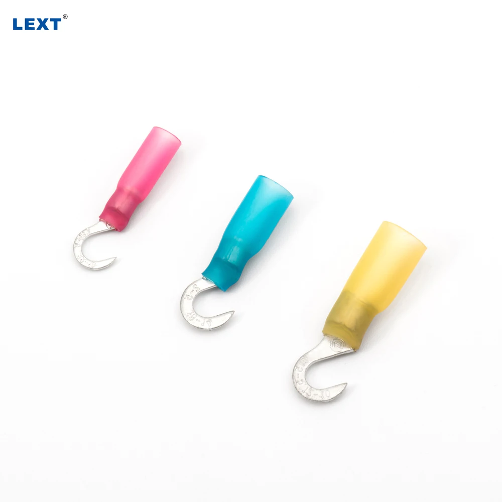 LEXT RSSV1.25 Cable Terminals Heat Shrink Convex Fork Cold Crimp Connector with Copper Furcate Lug U Type