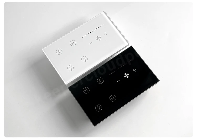 For Tuya Intelligent WiFi Wall Switch 4Gang Lighting Fan Control with Alexa Voice APP Timed Features Max Current 10A Smart Life