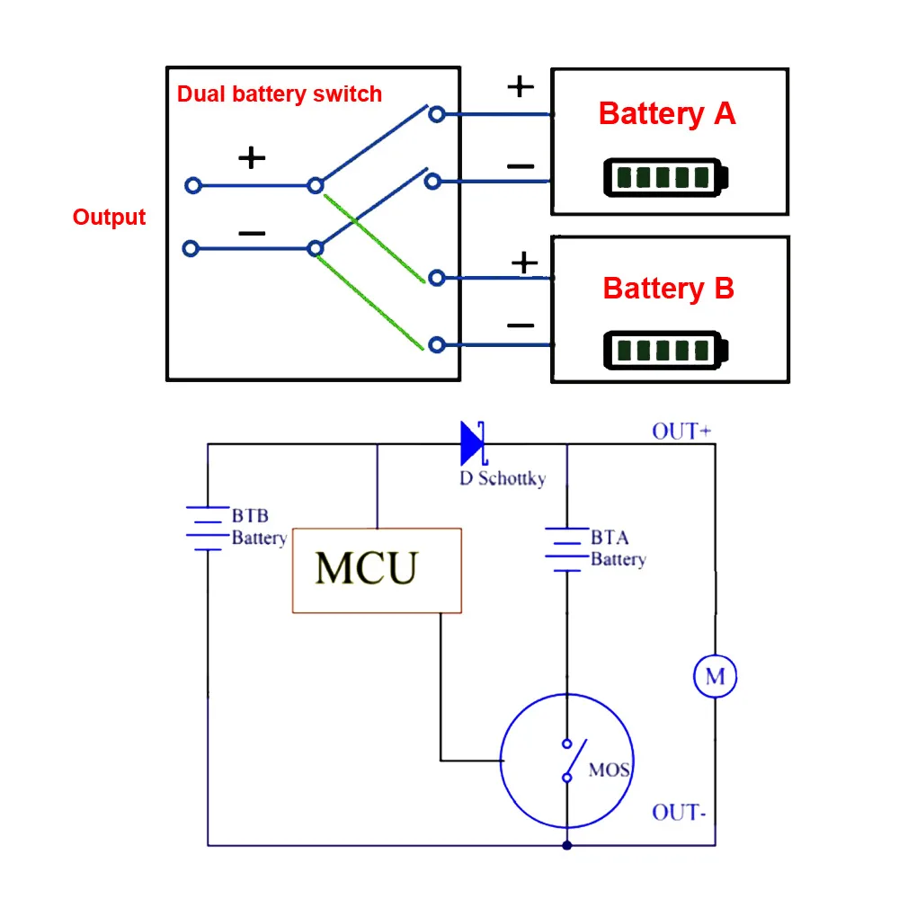 20v72v Dual Battery Connector For Increase The Capacity By Connecting