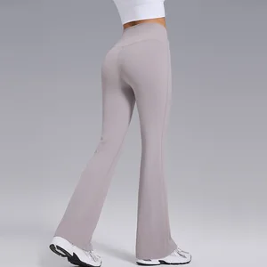 Custom Women Fitness Sports Flare Straight Leg Yoga Pants Workout Tummy Control Wide Leg Leggings Butt Lifting Gym Yoga Leggings