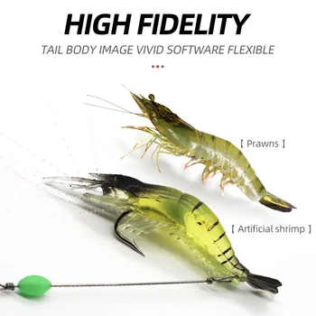 Cheery Bait Winter Fishing Set Luminous Shrimp Sabiki with Built-In Hook Silicone Soft Plastic Bait for Sea Baiting – Soft Lure – view 5