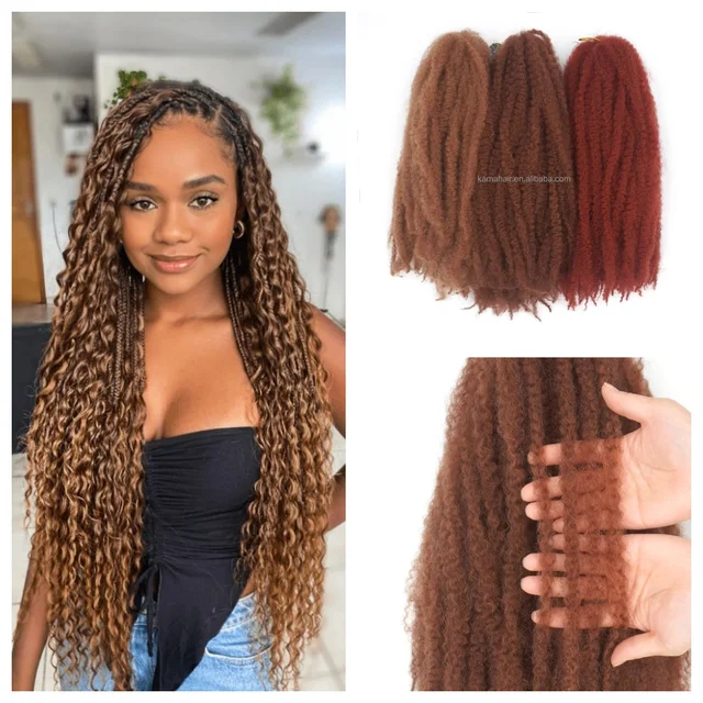 Wholesale 18-Inch High Soft Heat Resistant Afro Kinky Curly Crochet Braid Hair Extensions for Women Deep Wave 100g Synthetic