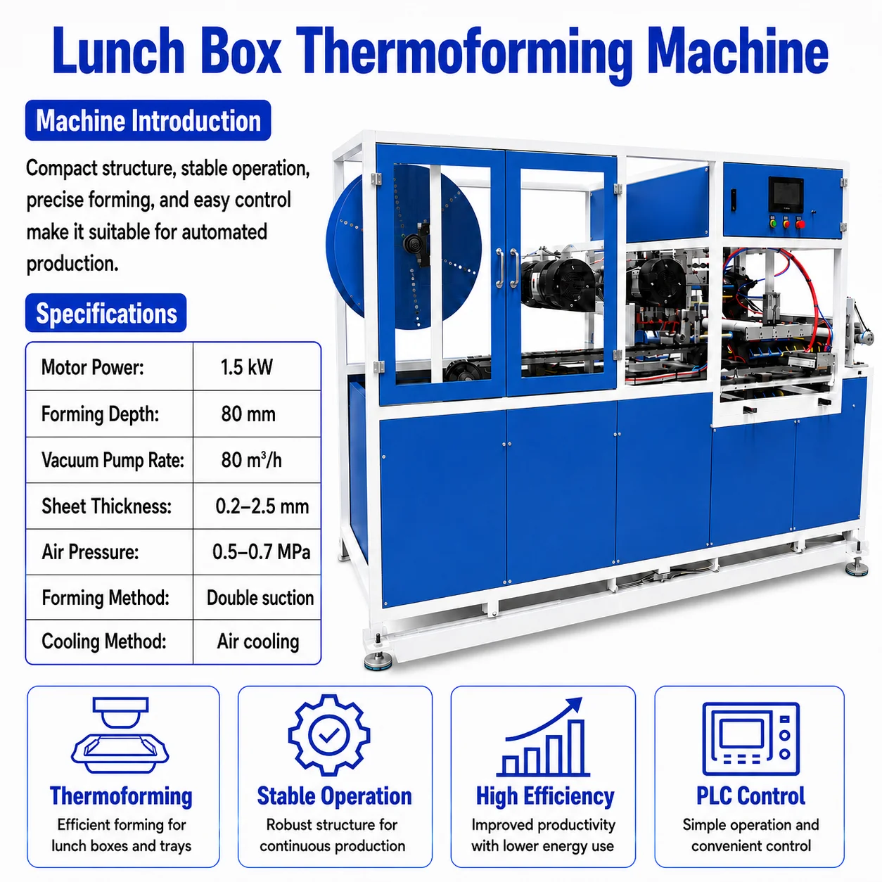 Biodegradable Rice Husk Plate Machine Disposable Thermoforming Tableware Food Container Pla (Corn Starch) Plate Making Machine