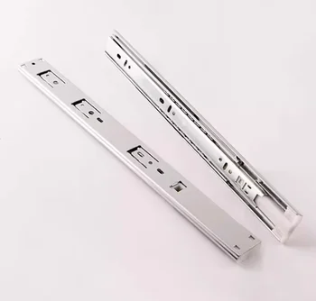 35mm Ultra-narrow Thickened Drawer Slide Rail 3-section Household Damping Buffer Hydraulic Ball Cabinet Silent Track for Cabinet