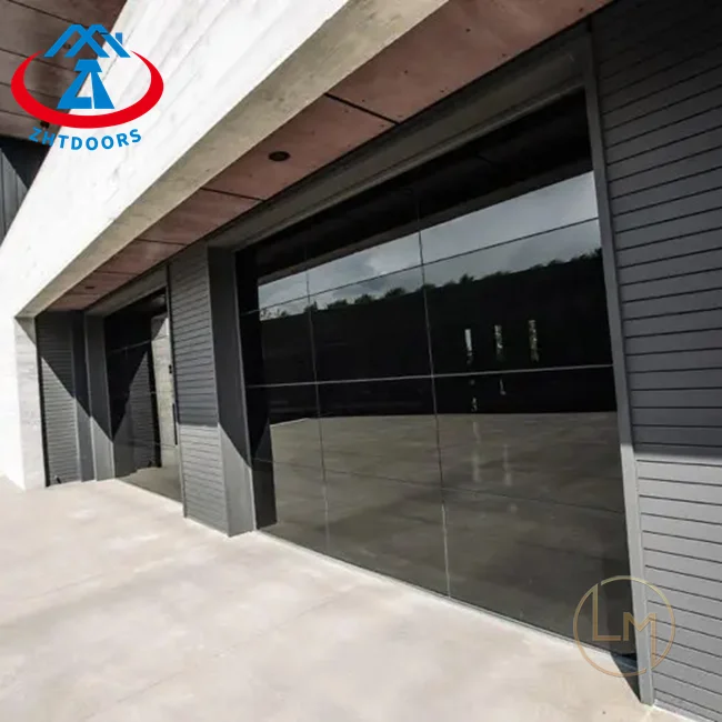 ZHTDOORS Insulated Black Frameless Garage Door - 10x10