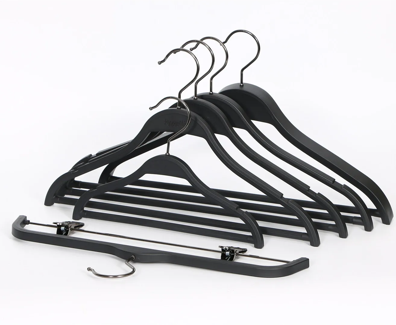 Zara Perchas de plástico Ropa Boutique Display Percha negra de