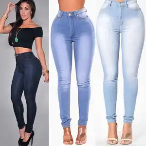 Latest Model Women's Casual Long Pencil Pants Mid Waist Elastic Slim Denim Jeans Breathable Skinny Design Winter Season Size XL