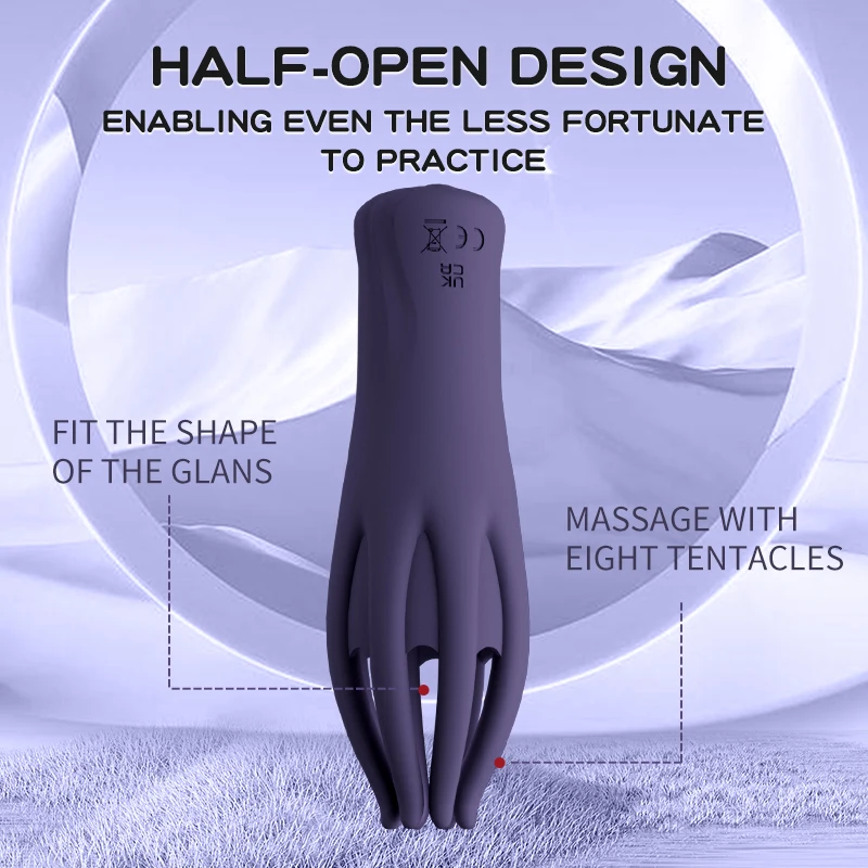 3 Frequency 8 Legs Penis Ejaculation Delay Trainer Male Masturbator Cup Glans Massager for Men Erotic Sex Toys for Men Adult%