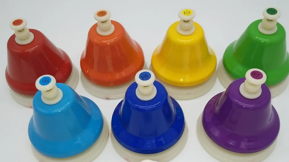 Orff Musical Instruments Desk Bells For Kids Sound Learning 8 Nots Resonator Music Baby Toy Bell