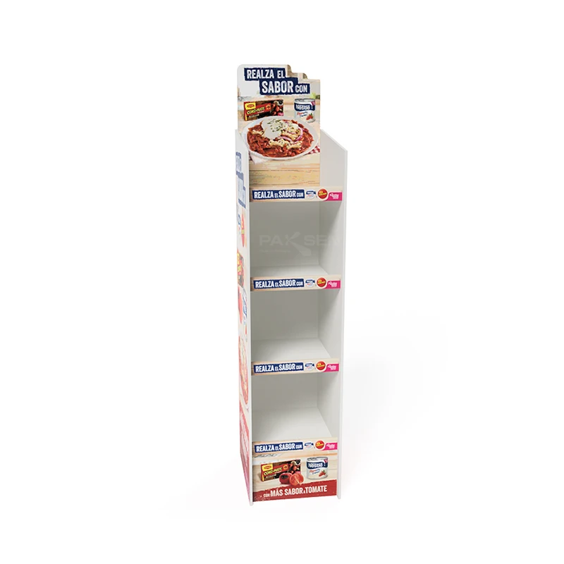 Custom Eco-Friendly Foldable Cardboard Free Standing Cosmetics Rack Makeup Tester Display Stand