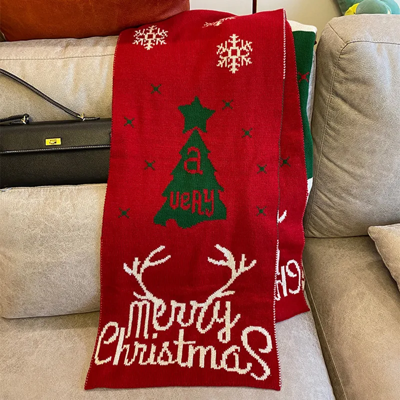 Осенне-зимний вязаный утолщенный сохраняющий тепло шерстяной воротник Рождественский шарф