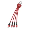 Red 3 in 1 keychain USB cable