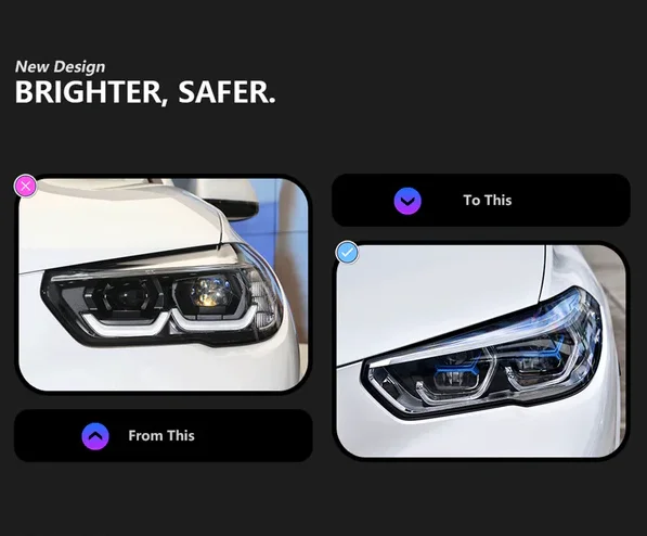 BMW X5 G05/X6 G06 2019-2022用レーザーヘッドライトアップグレード用