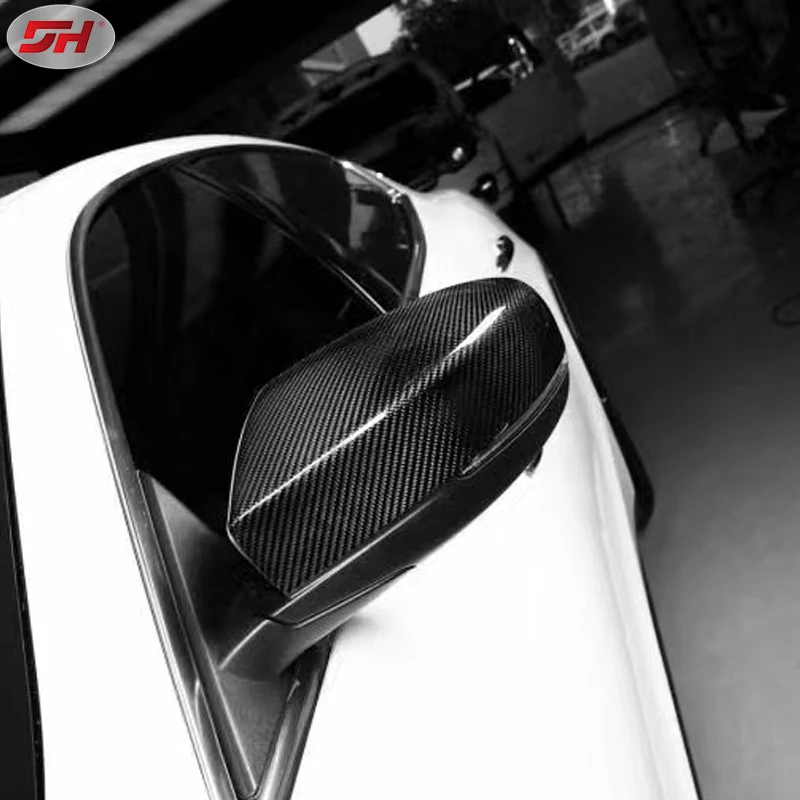2PCS Car Carbon Fiber Rear View Mirror Housing Side Wing Rear Mirror Cover For Maserati Quattroporte 2017-UP