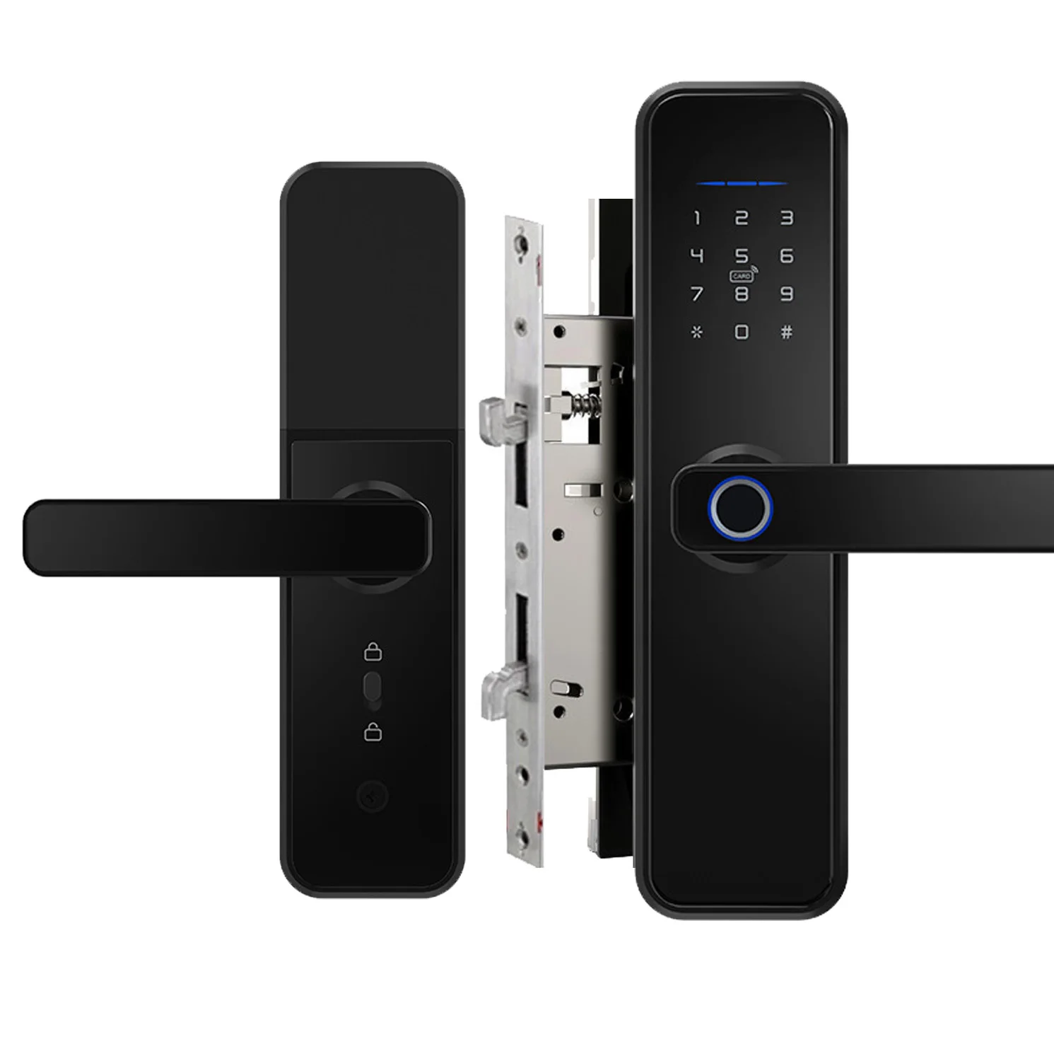 TOPTEQ X5 Fingerprint BLE Smart Lock Keyless Password Cloud for Aluminum Steel Apartments Rooms Controlled Via Tuya APP