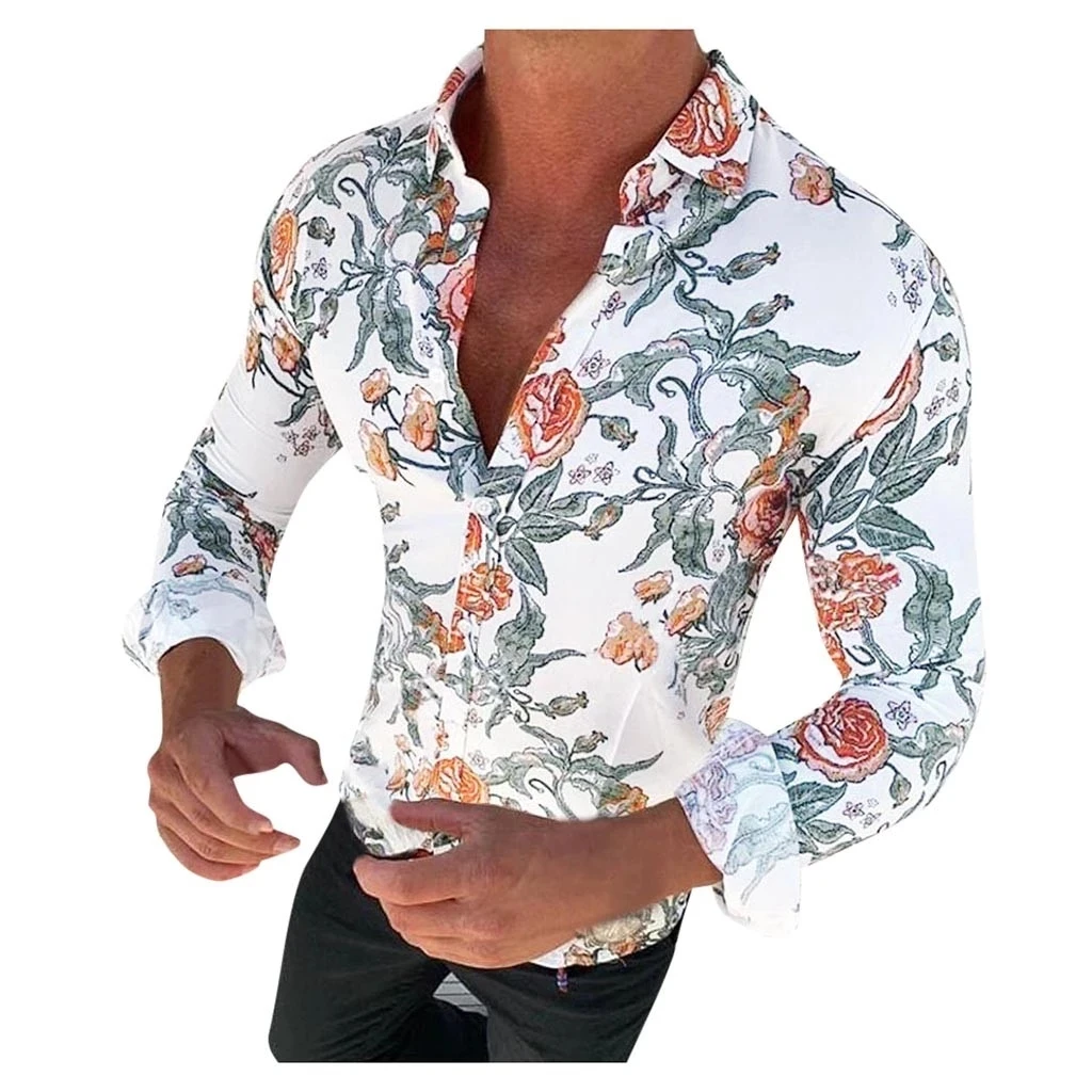 Custom men long sleeve shirt design summer beach hawaii men clothes sublimation printing button up t shirts