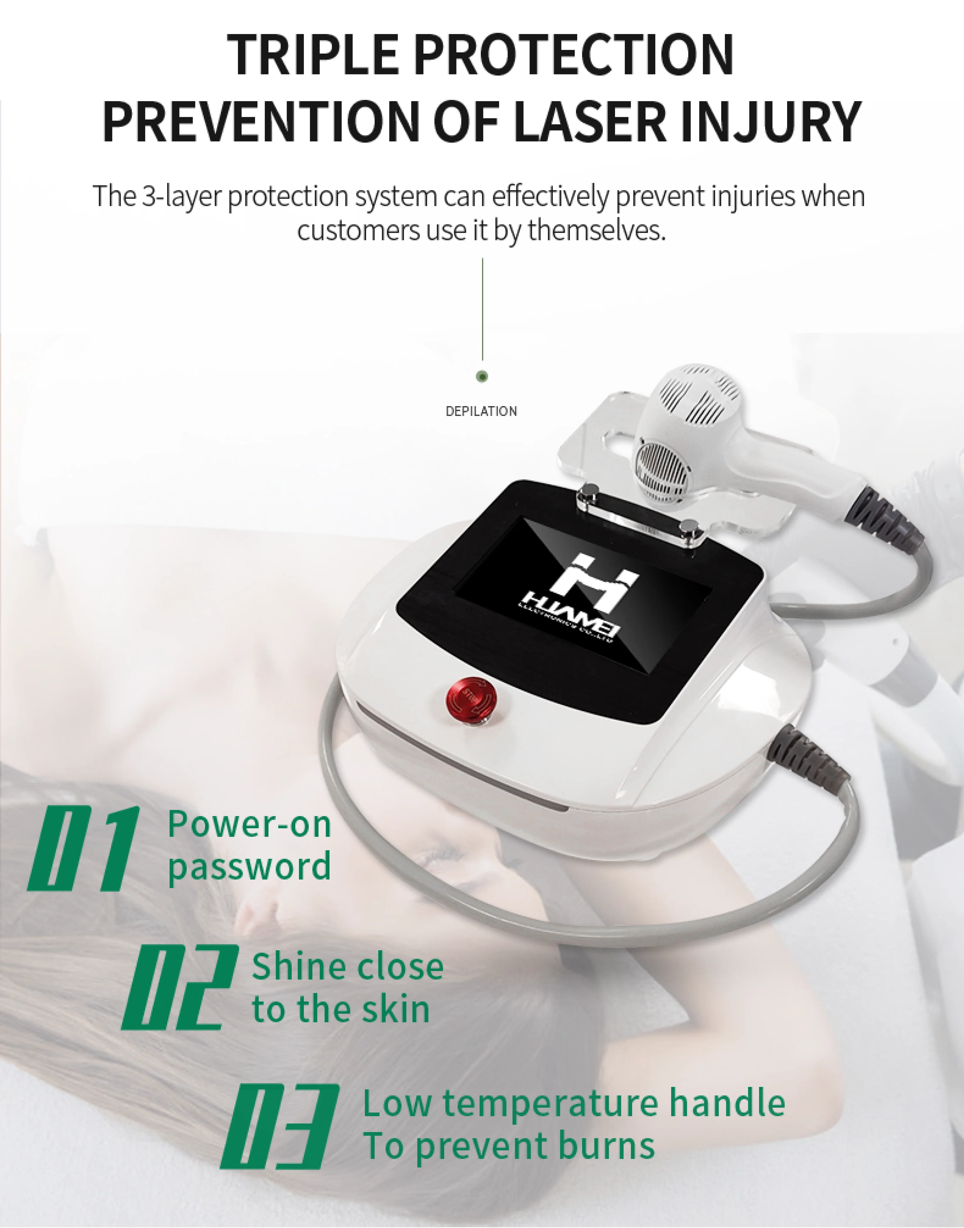Big Color Screen Home Use Diode Laser Hair Removal Machine Mini Diode Laser Portable Laser Diode