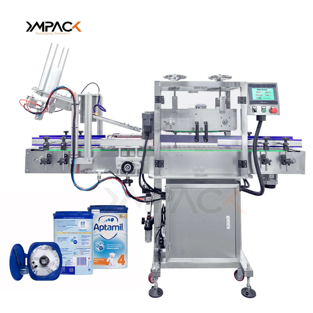 YIMU Automatic Cap Feeder Machine Mist Spray Gallon Bottle Cap Screw Plastic Snap Lid Press on Capping Machine