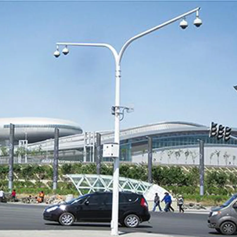 Smart City Street Light CCTV Lamp Pole Monitor LED Advertising Charging ...