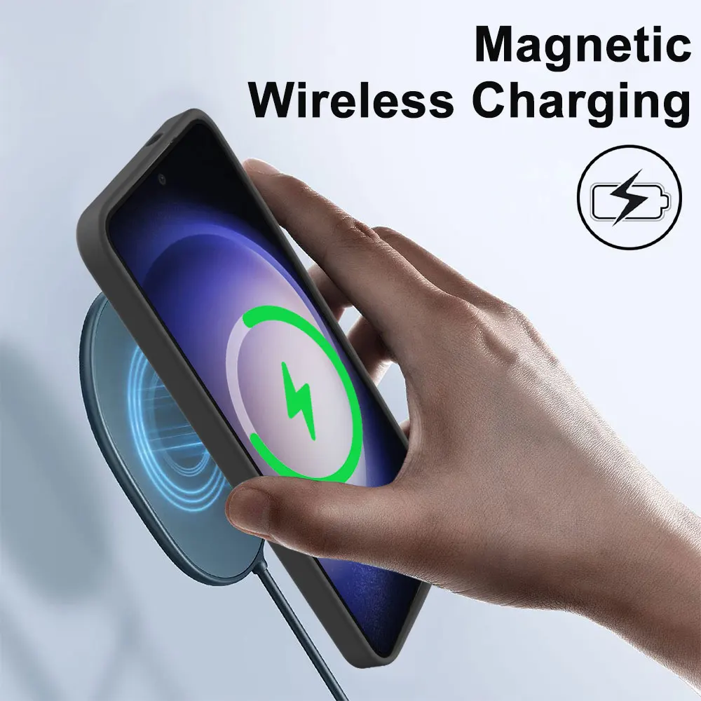 Liquid Silicone Phone Case For Samsung Galaxy S24 S24+ S23+ S23 Fe Anti Fall Magnetic Wireless Charging Sjk252 Laudtec manufacture