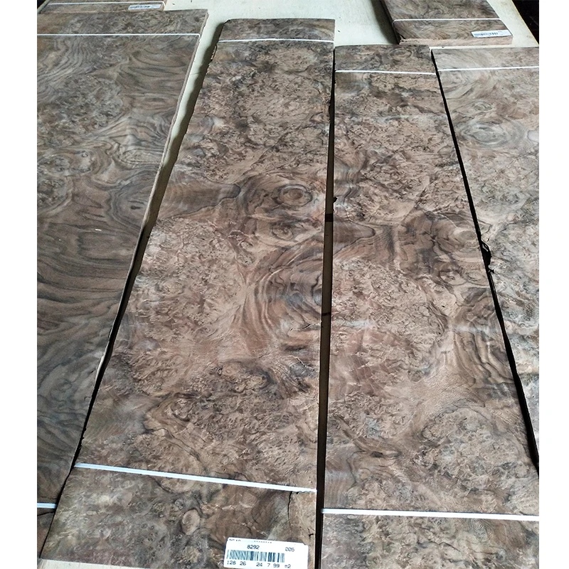 Hot Sale Natural 0.5mm Black American Walnut Burl Wood Veneer Knotty Walnut Light Walnut Wood Veneer Multiple Options Available