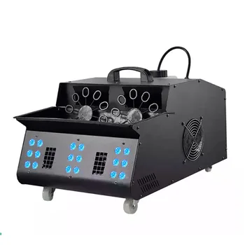 1500w RGB LED Automatic Blower Soap Bubble Smoke Machine With Wireless Remote for Stage DJ Wedding Party Show Kid