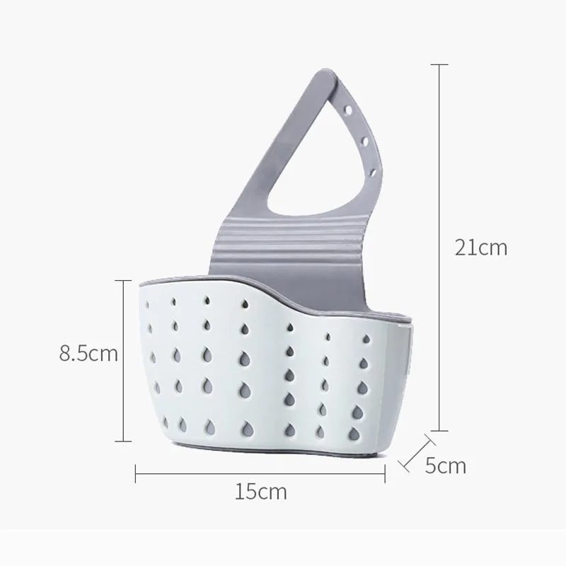 HelloWorld Sink Shelf Soap Sponge Drain Rack Silicone Storage Basket Bag Faucet Holder Adjustable Bathroom Holder Sink Kitchen Accessories