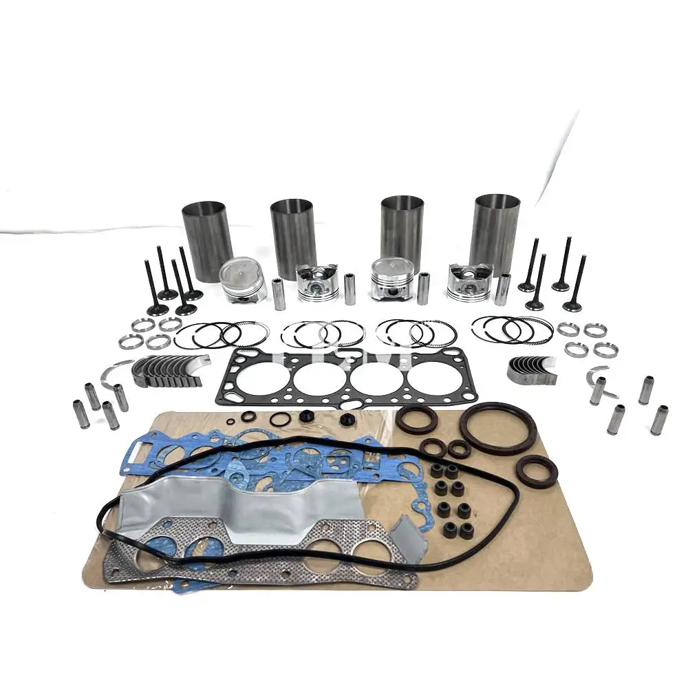 For Mitsubishi 4G63 Engine Cylinder Liner Kit With Full Gasket Kit Engine Bearings Set Valves Excavator Engine Parts