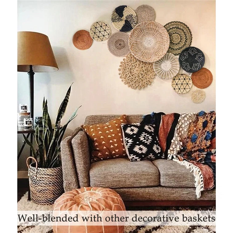 Seagrass Wicker Wall Baskets Set Of 4 Large Basket Decor Boho African 5