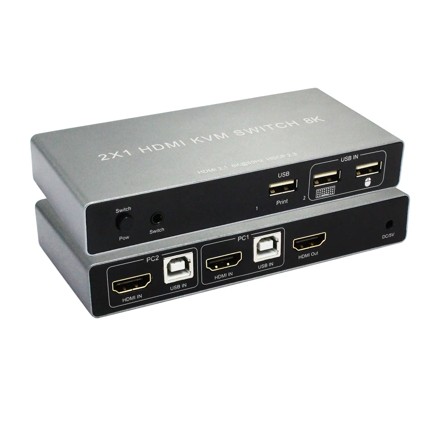 2 Port Usb Hdmi Kvm Switch 8k @ 60hz Hdmi 2.3 Switcher 2x1 Support ...