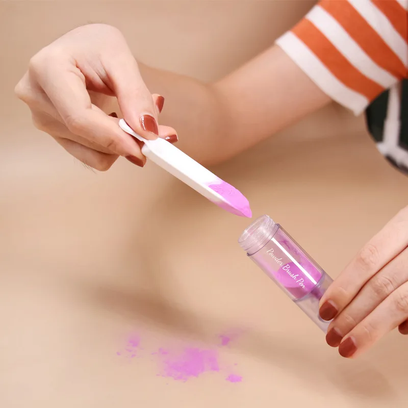 2 in 1 Nail Powder Brush Pen High Quality Nail Art Cleaning Brush Soft Remove Dust Powder Salon Tool 2024