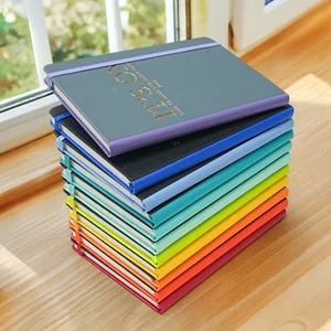 Wholesale Colorful School Notebook Pu Leather A5 A6 Custom Journal Hardcover Planner Diary Bullet Notebooks with Elastic Band