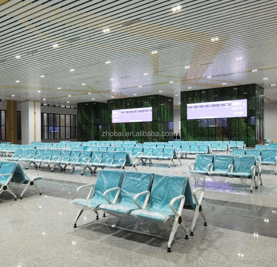 Modern Design 3 Seat & 5 Seat Office Reception Guest Chairs Metal Arms for School Airport Bank Hospital Business Waiting Rooms 6