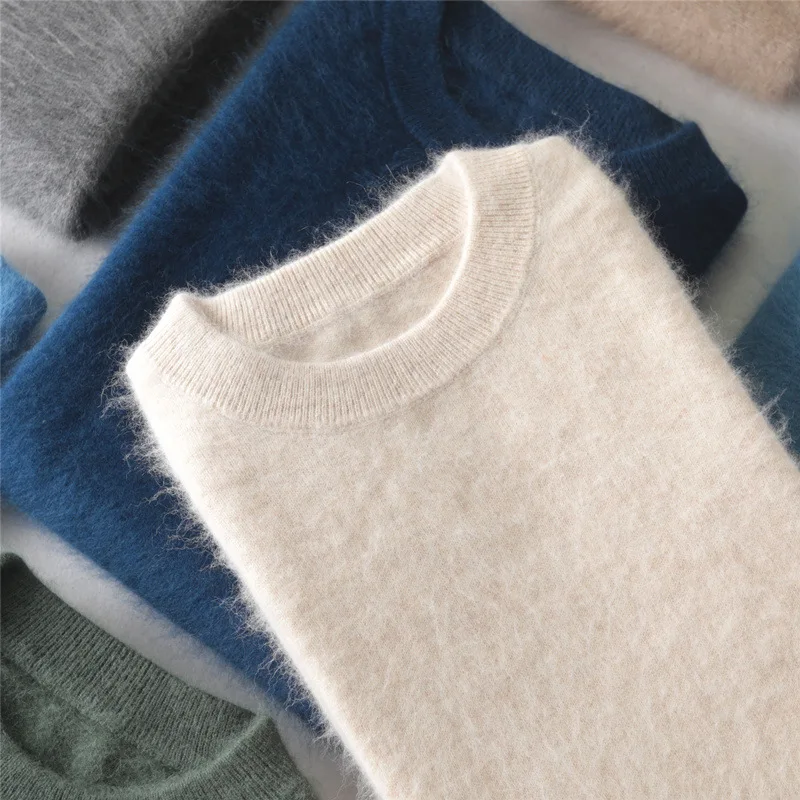 Fall Winter Slim Dress Women Mid Length Dress Round Neck Solid Color Inner Wear Base Sweater Dress A line Dress main image 1