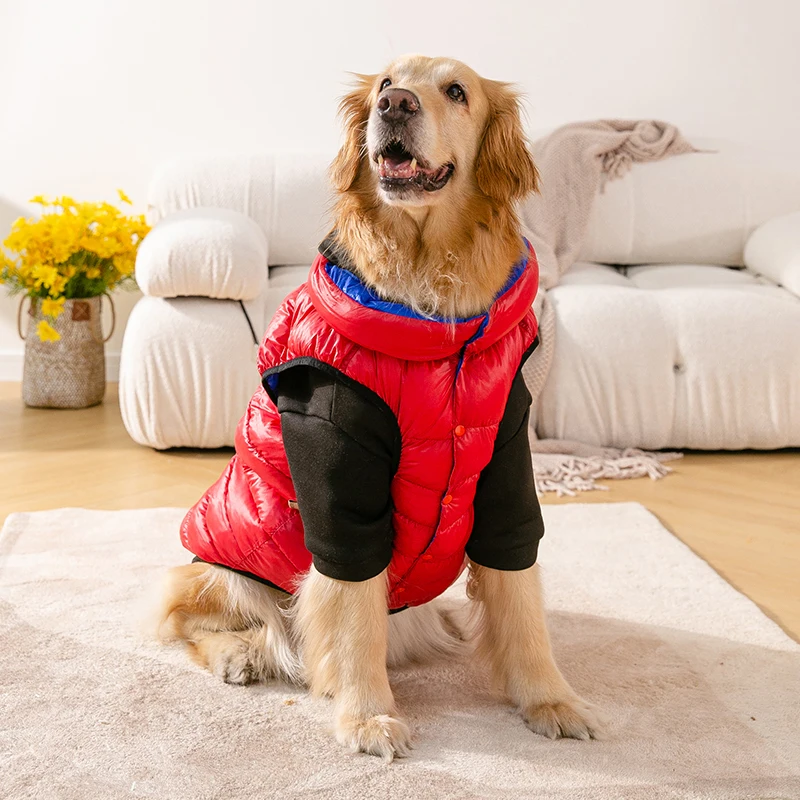 Luxury Large Dog Apparel High Quality Reversible Coats Winter Dog
