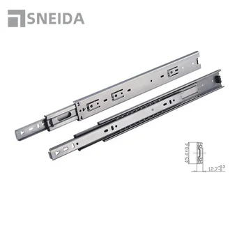 SNEIDA Wholesale Furniture Hardware Cabinet Accessories Drawer Rail Ball Bearing Telescopic Drawer Slide