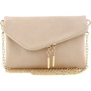 Fashion Puzzle Envelope Wristlet Clutch Crossbody Bag With Chain Strap Purse Beige Leather Travel Portable Handbag For Women
