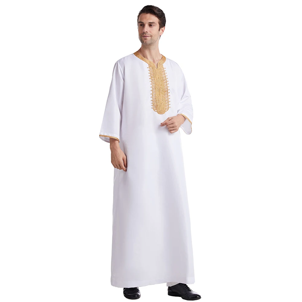 Mens Robe Saudi Arabia Jubba Thobe Kleding Mannen Kaftan Abaya Muslim ...