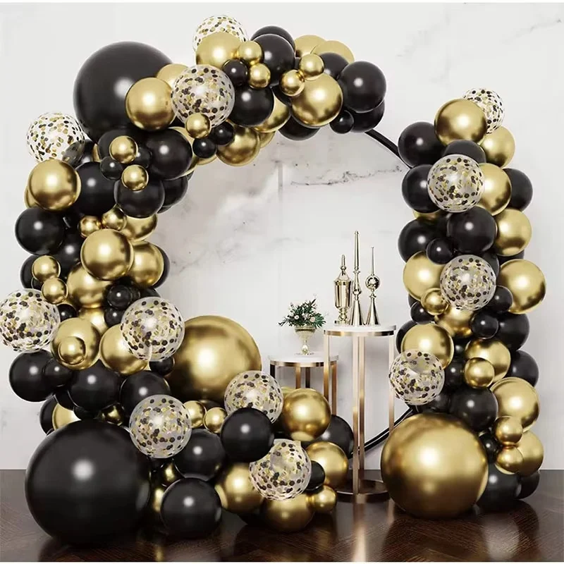 Wholesale Custom Black Gold Balloon Set Holiday Party Birthday Wedding Decoration Balloon Garland Arch Halloween Mother's Day
