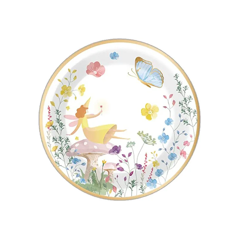 96pcs Talking Party Tableware Set Truly Fairy Theme Birthday Party Table Decoration Supplies Paper Plate Napkin Fork 24 Guests