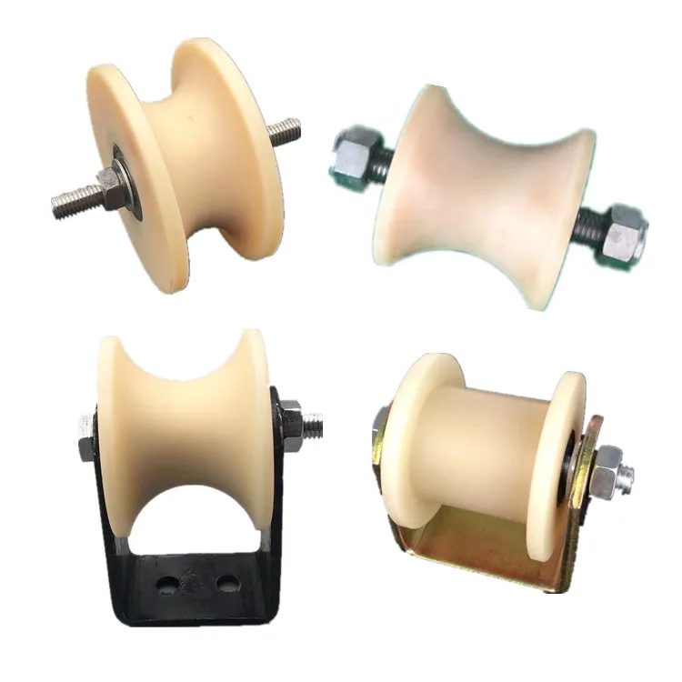 带支撑塑料槽轮的u型槽绳滑轮尼龙电缆平带滑轮电缆辊