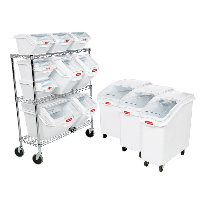 Multifunction Rectangle 10L 24L 47L 81L 102L 120L Kitchen Plastic Ingredient Bin Movable Storage Flour Bins