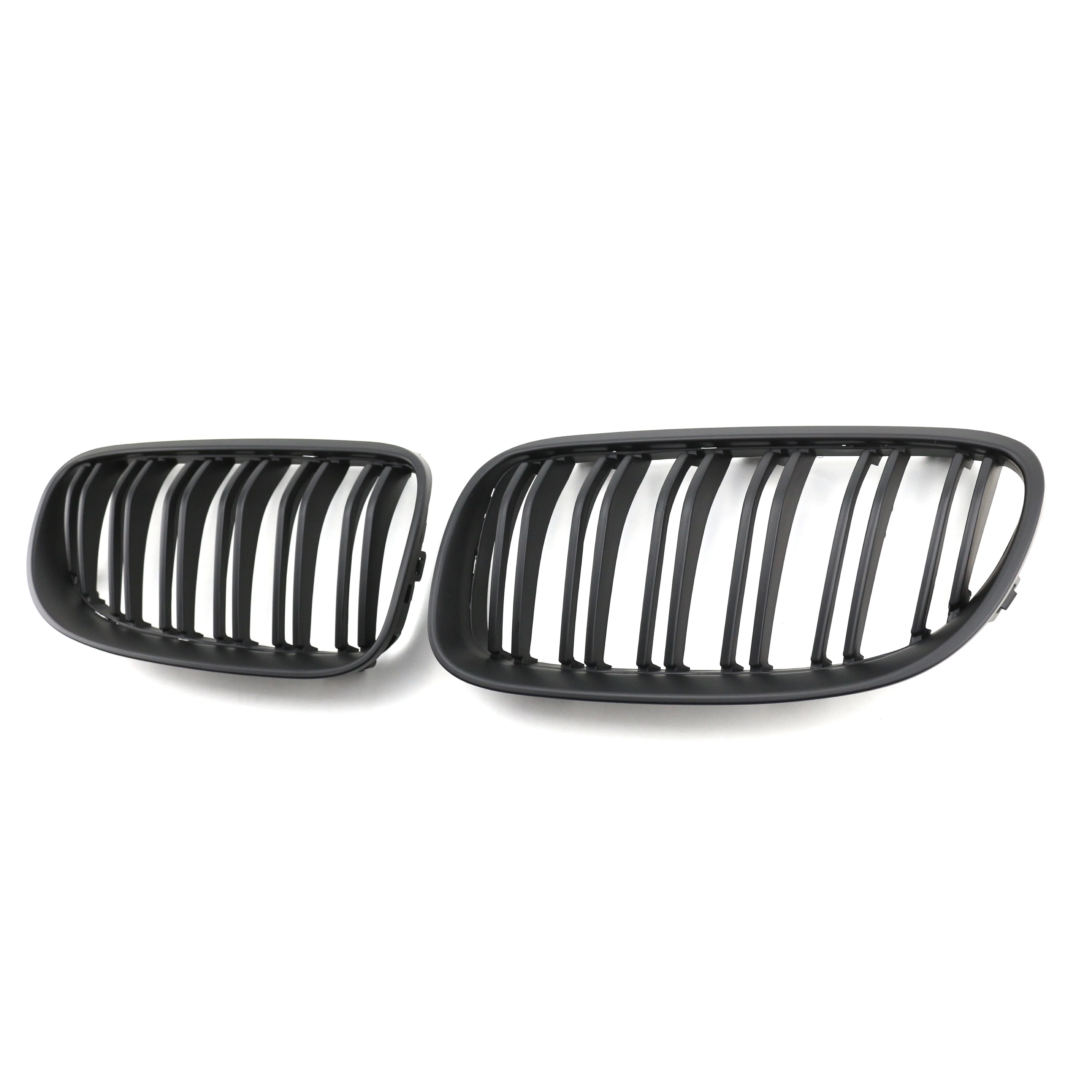 Automotive Parts Car Front Bumper Grille Matte Black Double Slat Line ...