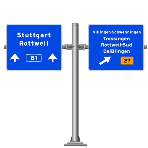 Алюминиевый трубчатый Т-двойной Однорычажный дорожный знак