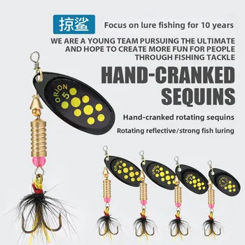 Shark Skimmer Iron Cross-Border Hand-Cranked Live Bait Spinner Lure 3.5g 4.5g 7g 12g Rotating Saltwater Mandarin Fish with Hooks – Hooks – view 4