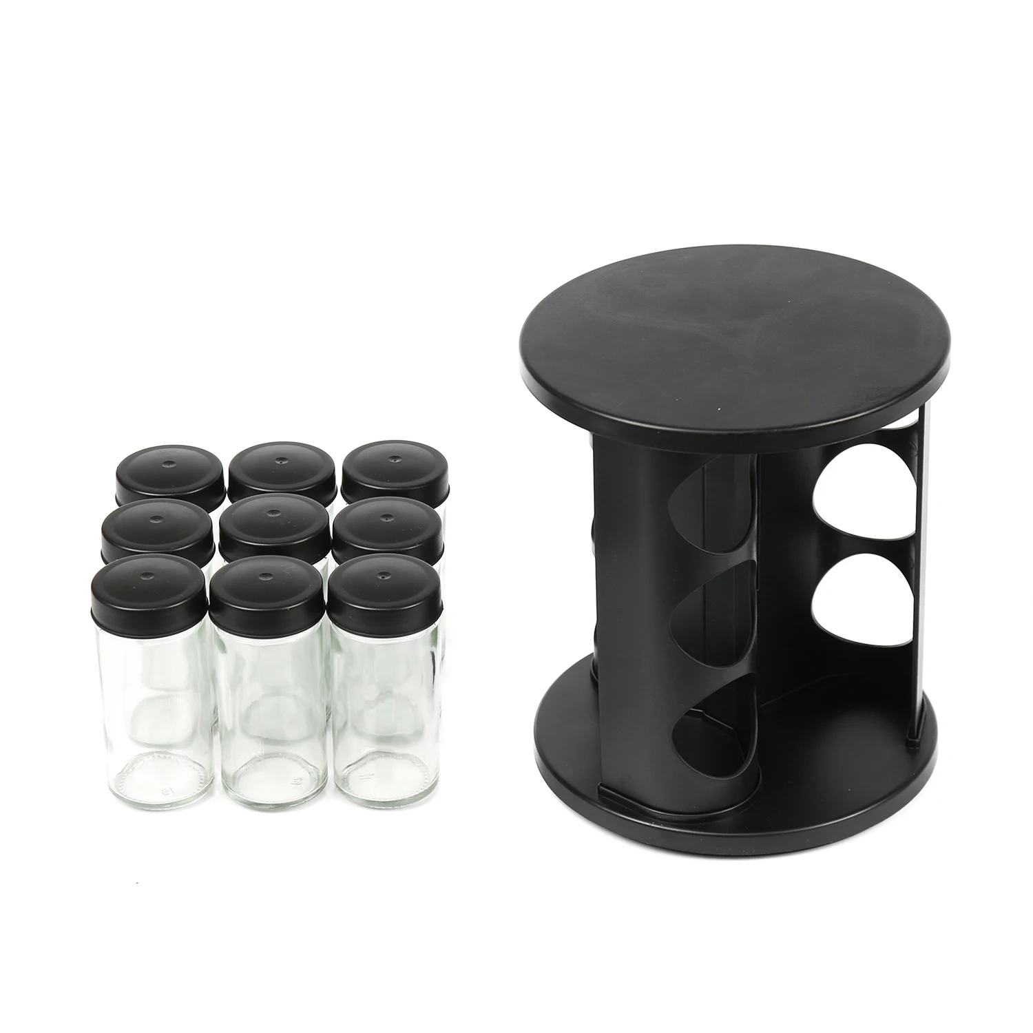 JOUING 2-Tier Lazy Susan Turntable Spice Rack - 360° Rotating Metal Organizer For Cabinet, Pantry, Counter